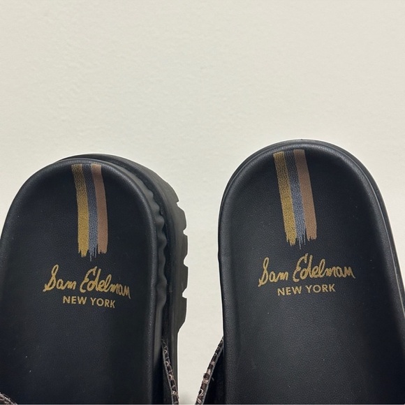 Sam Edelman Women’s Eliana Chunky Leather Brown Sandals - Picture 4 of 6